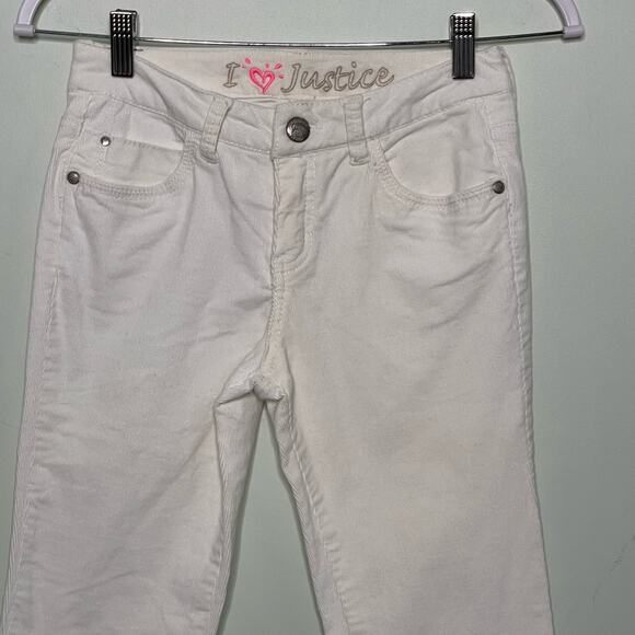 Girl's Justice Bootcut Corduroy  Jeans Low Rise Cotton Blend Stretch White 12 R - Picture 4 of 16